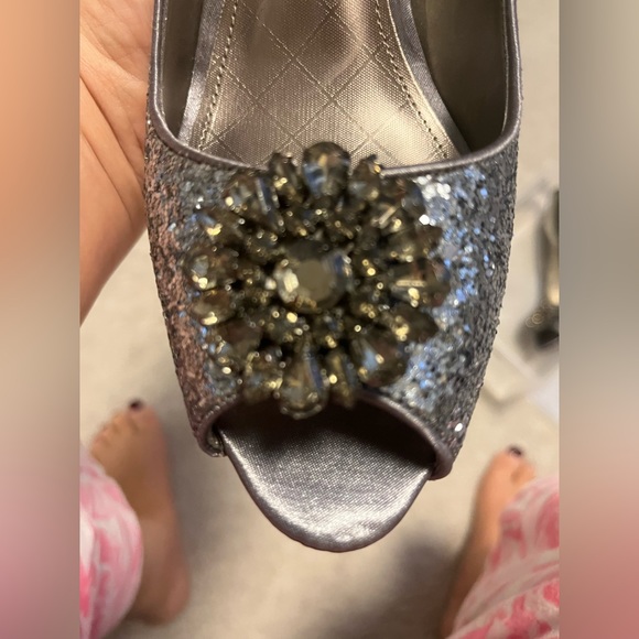 Sparkly Peep Toe Pumps - Picture 3 of 5